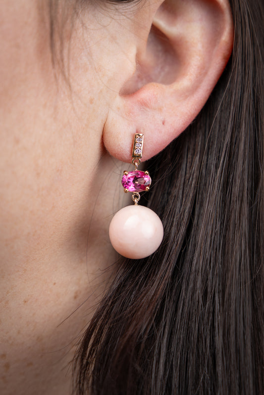 Andromeda Pink Opal Earrings