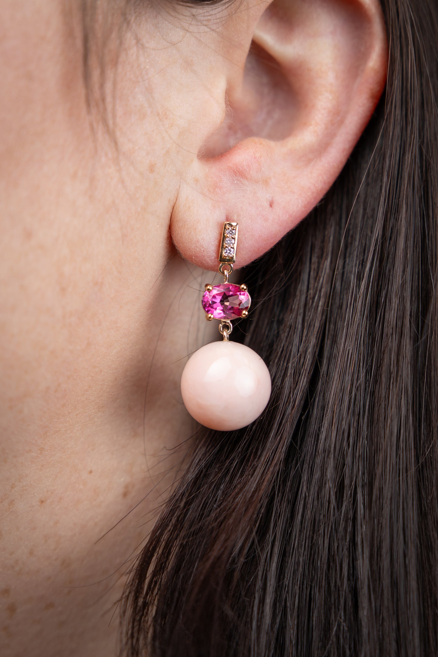 Andromeda Pink Opal Earrings