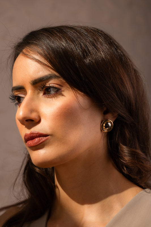 Amara Two-Tone Halo Earrings