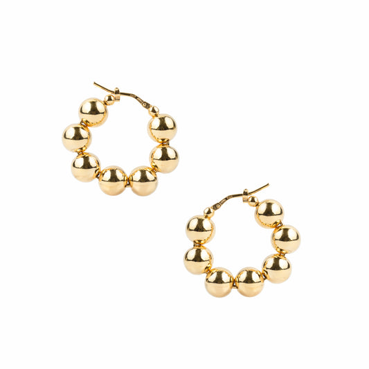 Colette Gold Ball Hoop Earrings