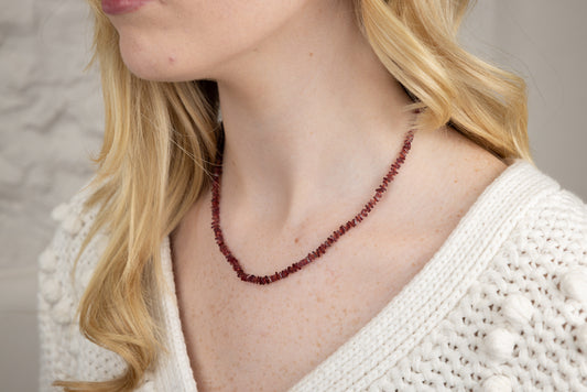 Round Garnet Necklace