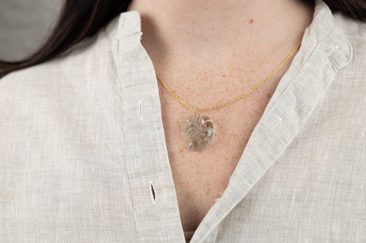 Carved Stone Shell Pendant