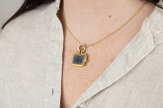 Blue Sadonyx Signet Pendant