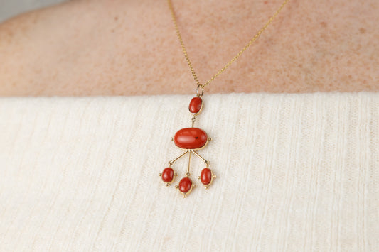 Coral Three Drop Pendant