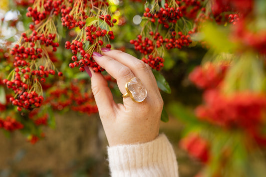 Calliope Rock Crystal Ring in 22ct Yellow Gold