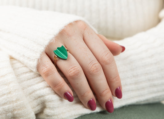 Malachite Shield Ring