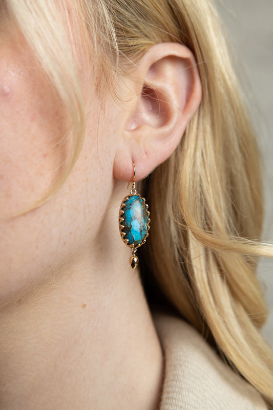 Oval Turquoise Earrings