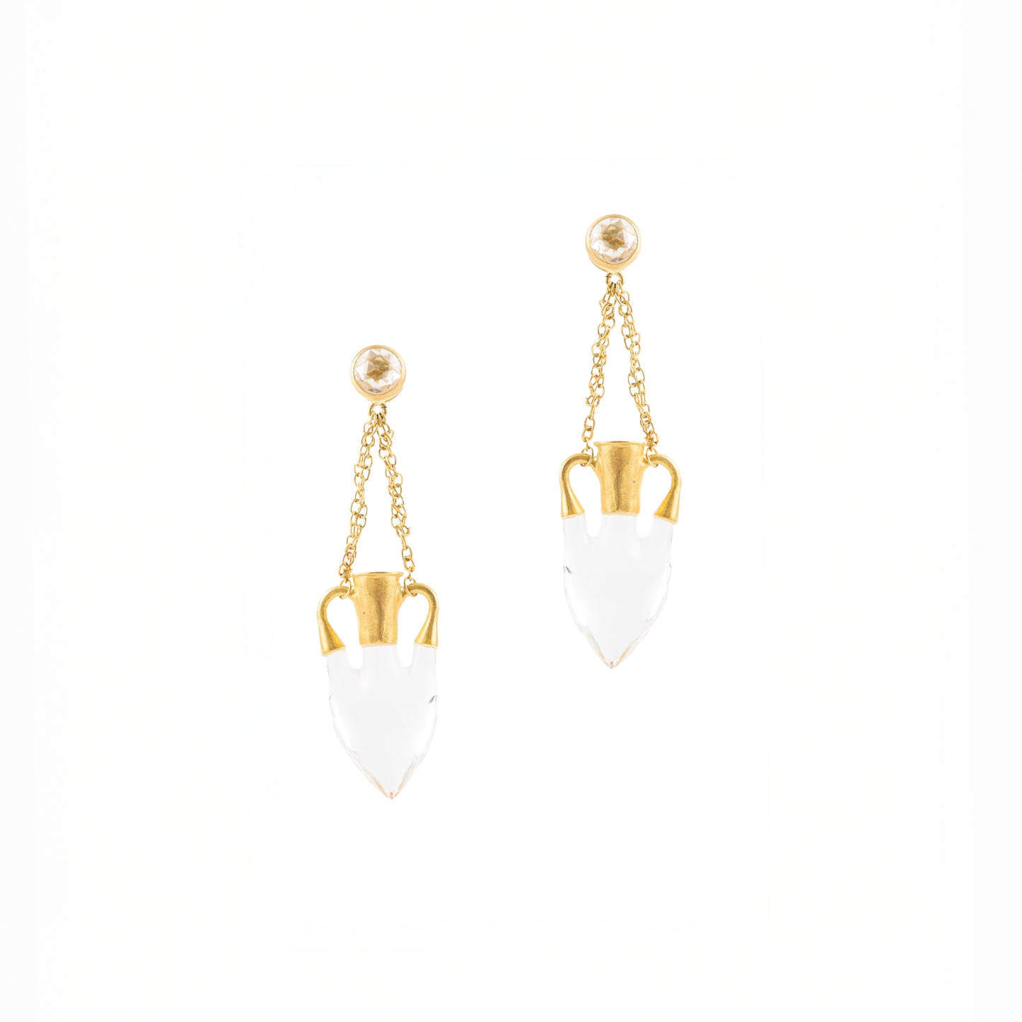 Rock Crystal Amphora Earrings