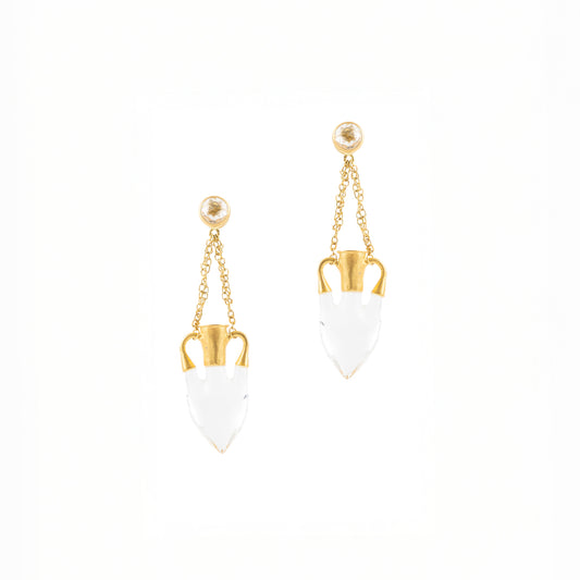 Rock Crystal Amphora Earrings