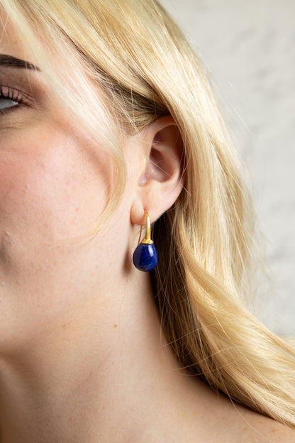 Lapis Lazuli Hail Drop Earrings