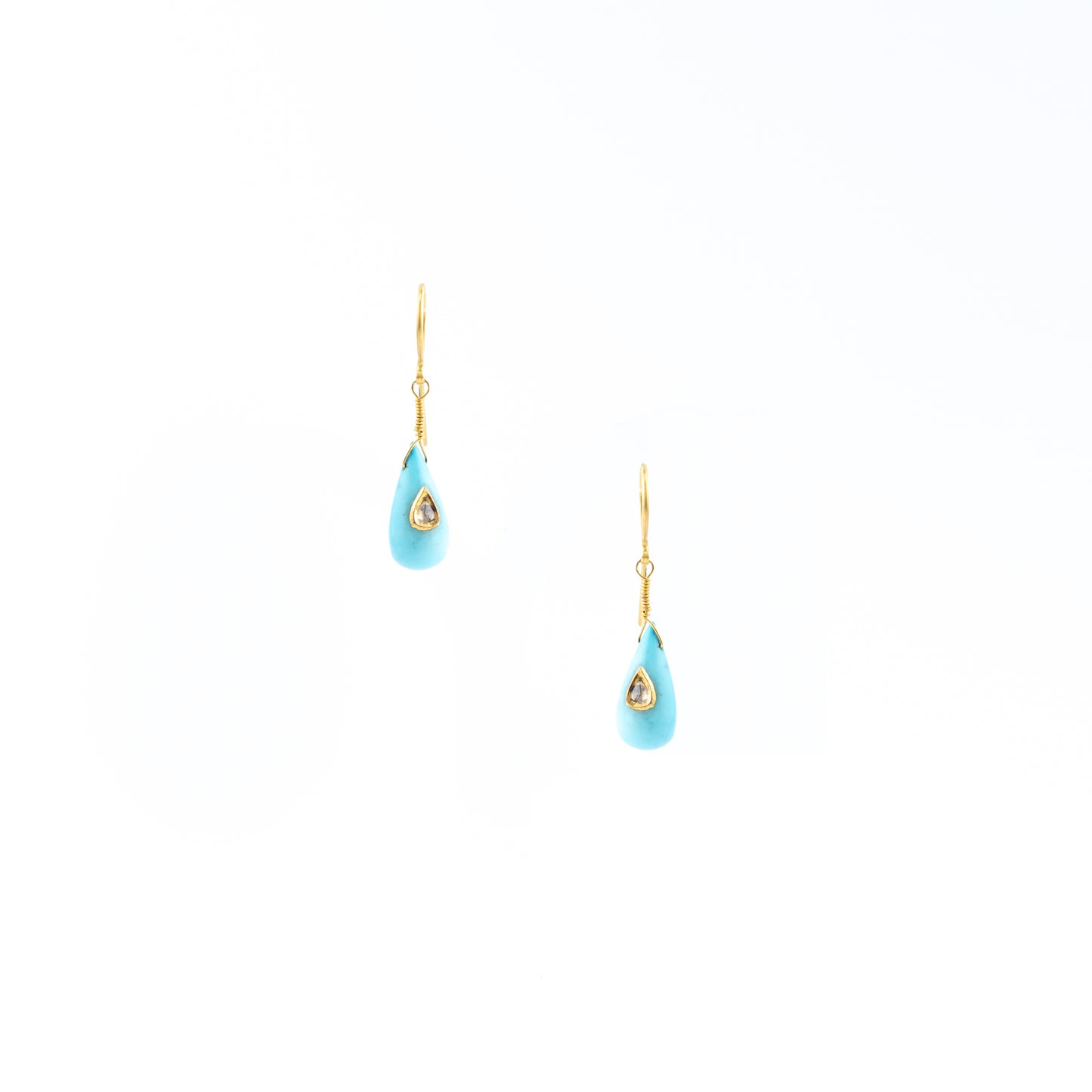 Adabelle Earrings – Turquoise & Diamond Teardrop
