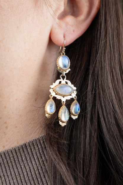 Rainbow Moonstone Earrings