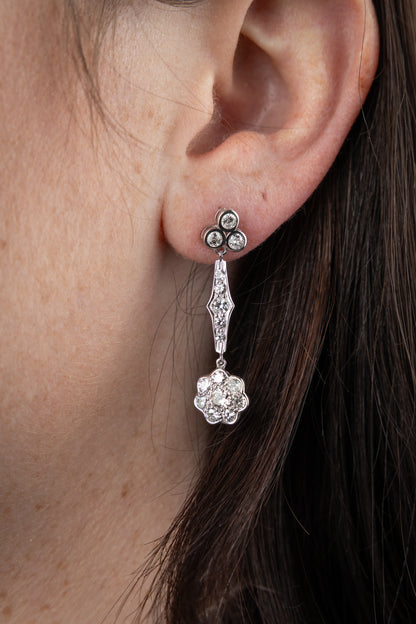 Diamond Flower Earrings