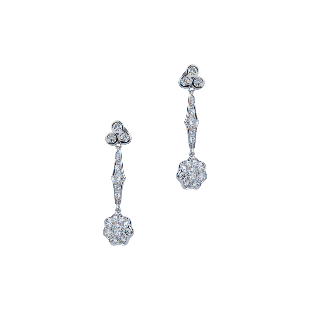 Diamond Flower Earrings
