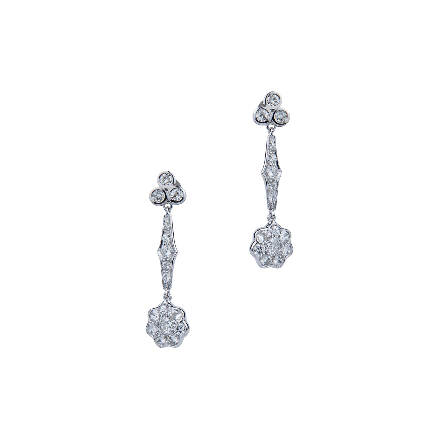 Diamond Flower Earrings