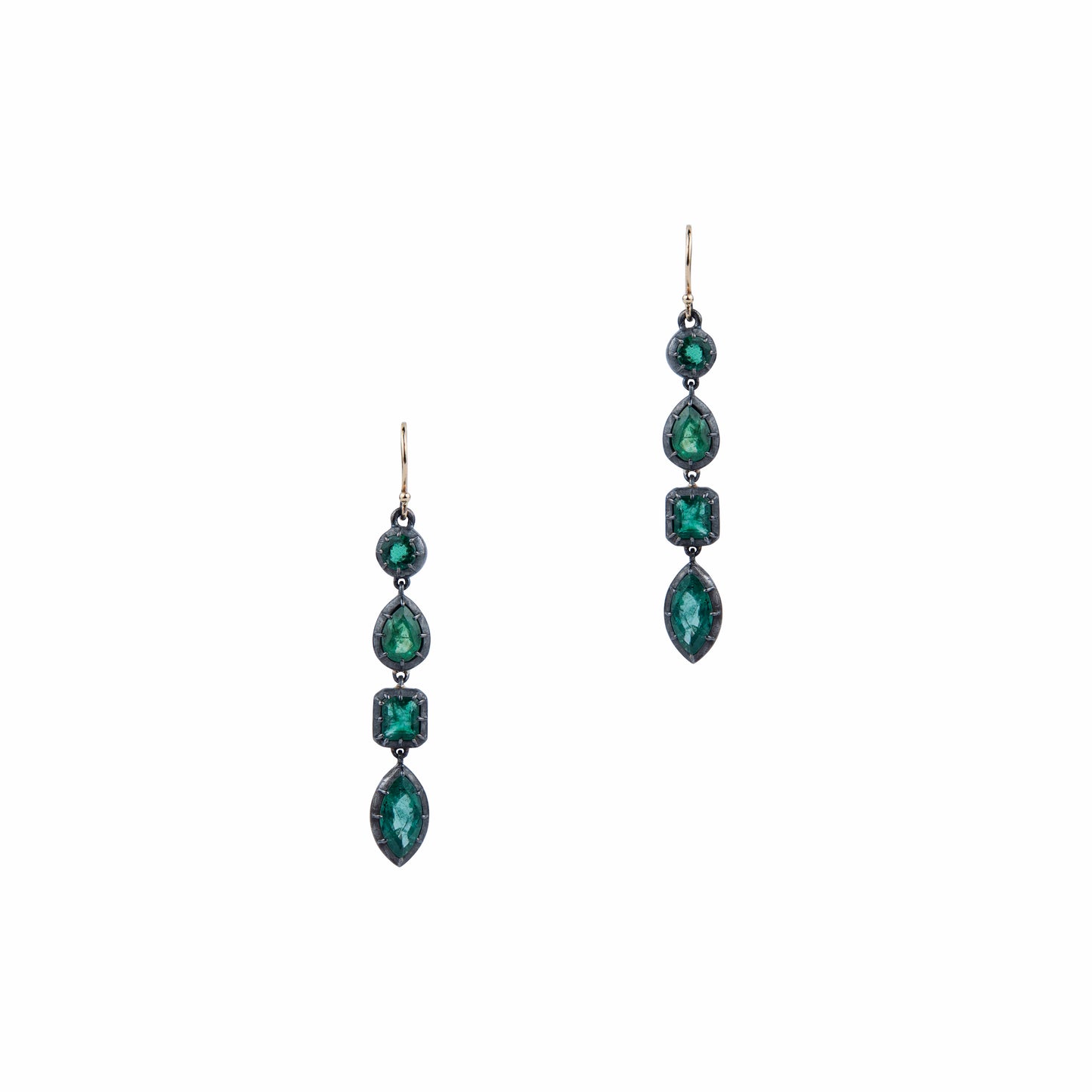 Emerald Cluster Earrings