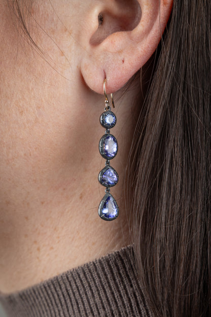 Tenzanite Cluster Earrings