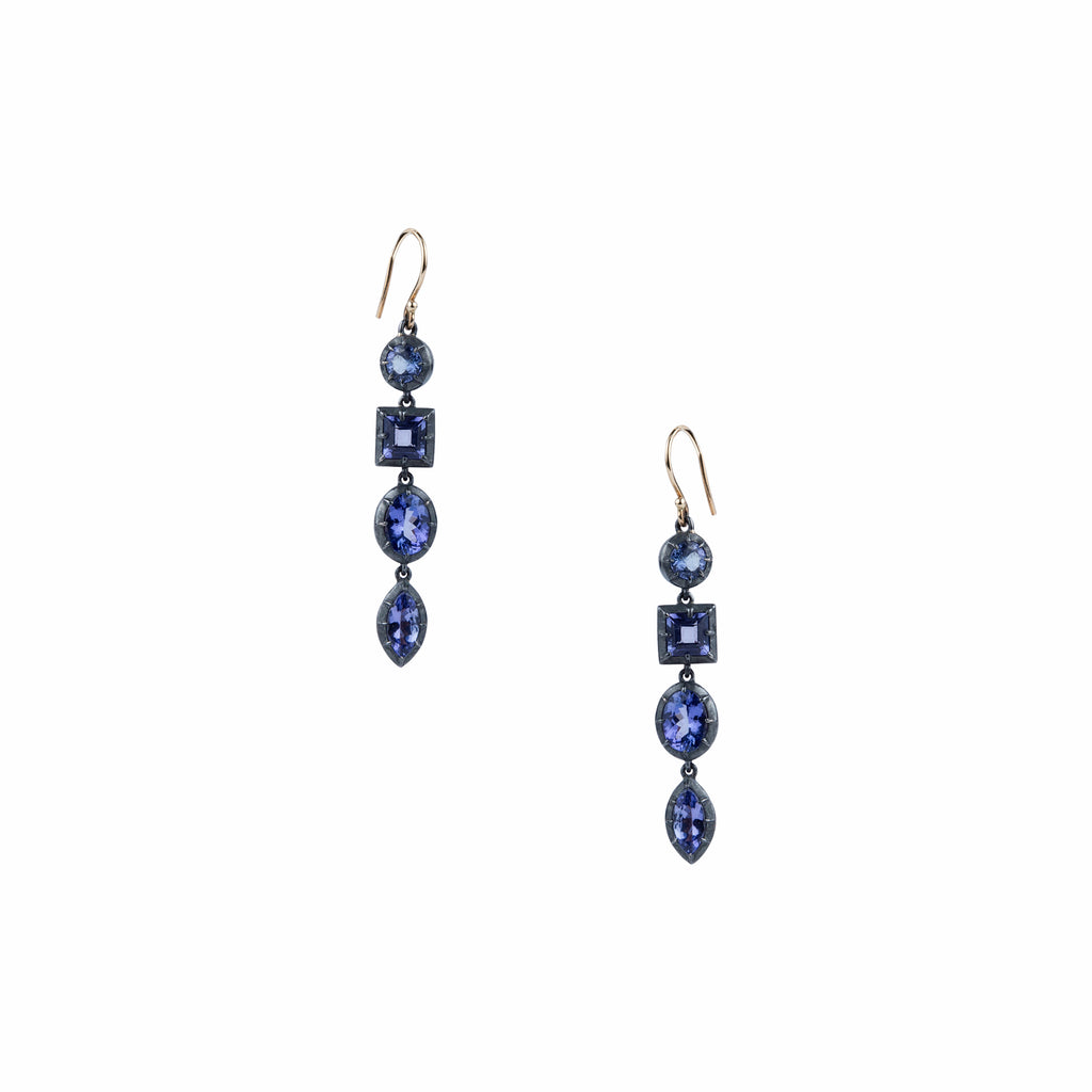 Tenzanite Cluster Earrings