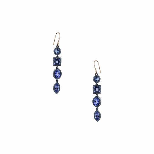 Tenzanite Cluster Earrings