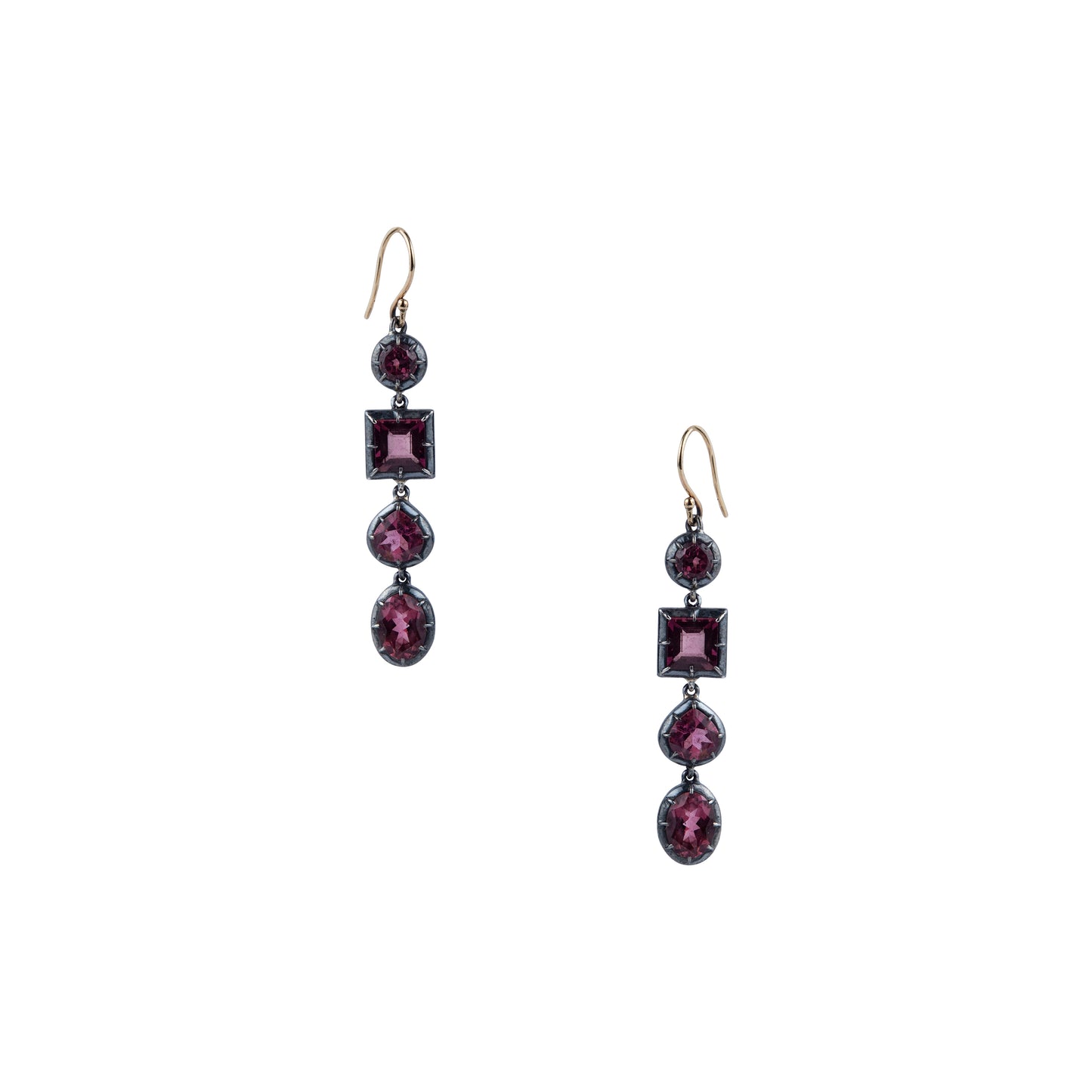 Pink Tourmaline Cluster Earrings
