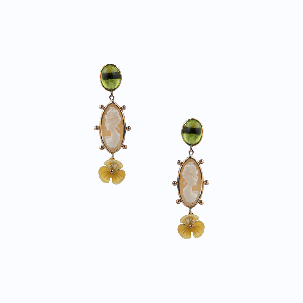 Peridot Cameo Earrings