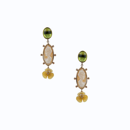 Peridot Cameo Earrings