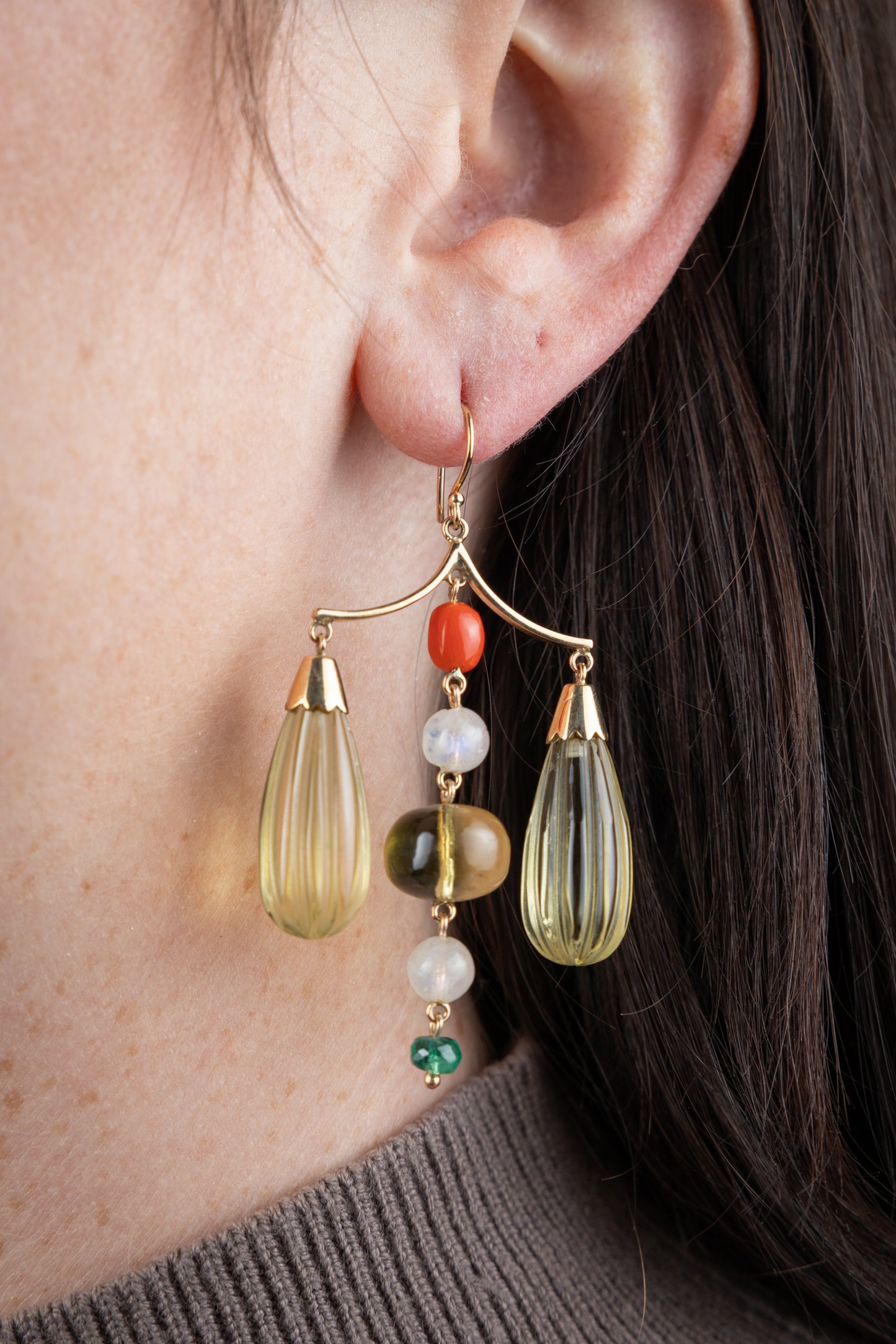 Lemon Heronbone Earring
