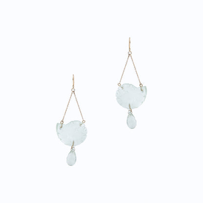 Carved Stone Shell Earrings