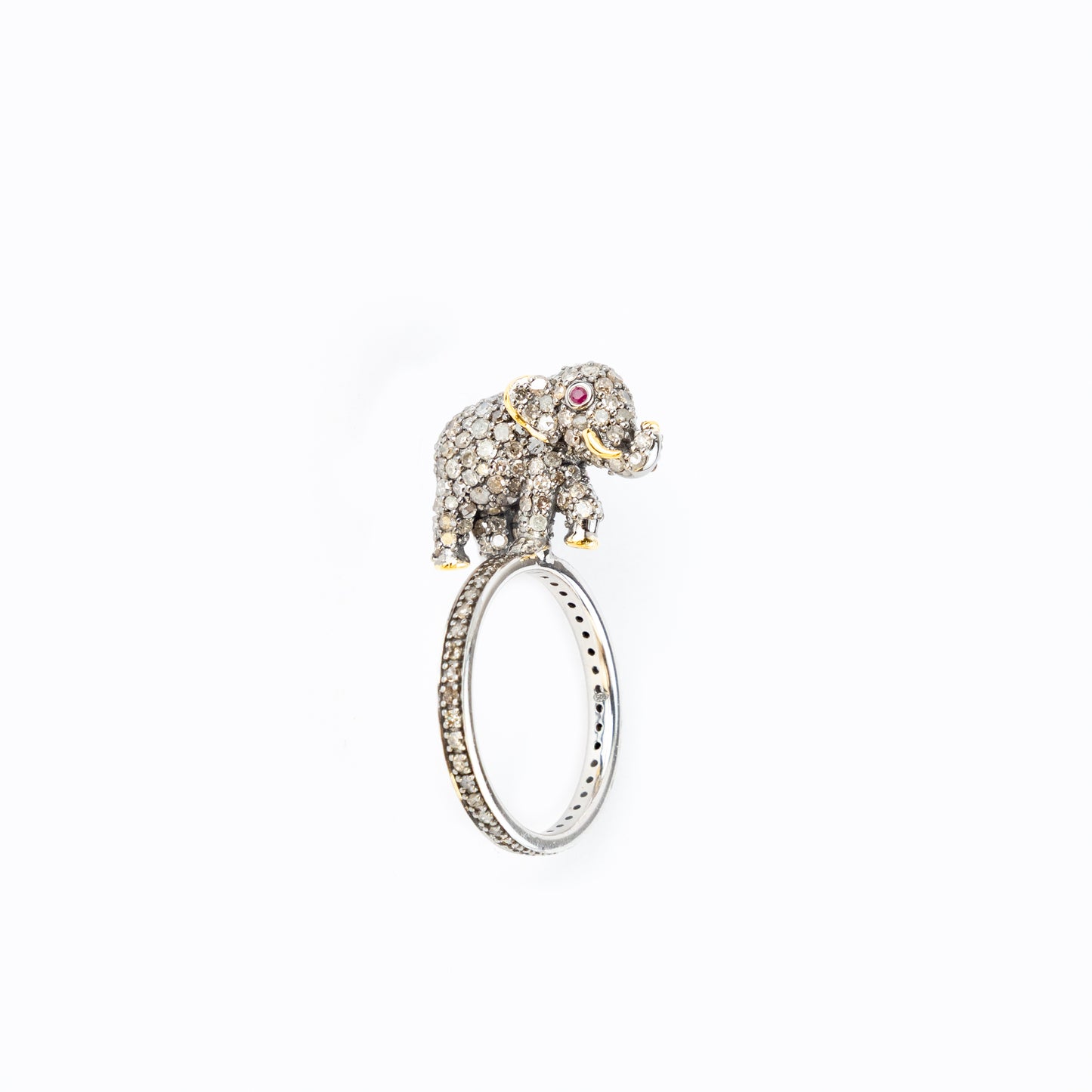 Ruby & Diamond Elephant Ring