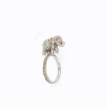 Ruby & Diamond Elephant Ring
