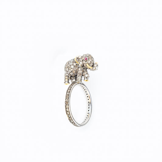 Ruby & Diamond Elephant Ring