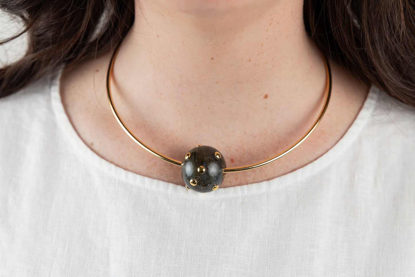 Celestial Orb Pendant – Gold Disc Detail