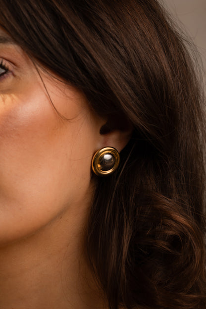 Amara Two-Tone Halo Earrings