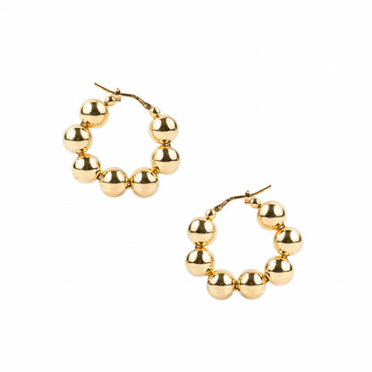Colette Gold Ball Hoop Earrings