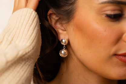 Noir Duo Ball Drop Earrings