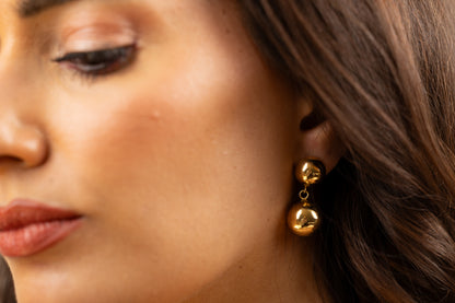 Noir Duo Ball Drop Earrings