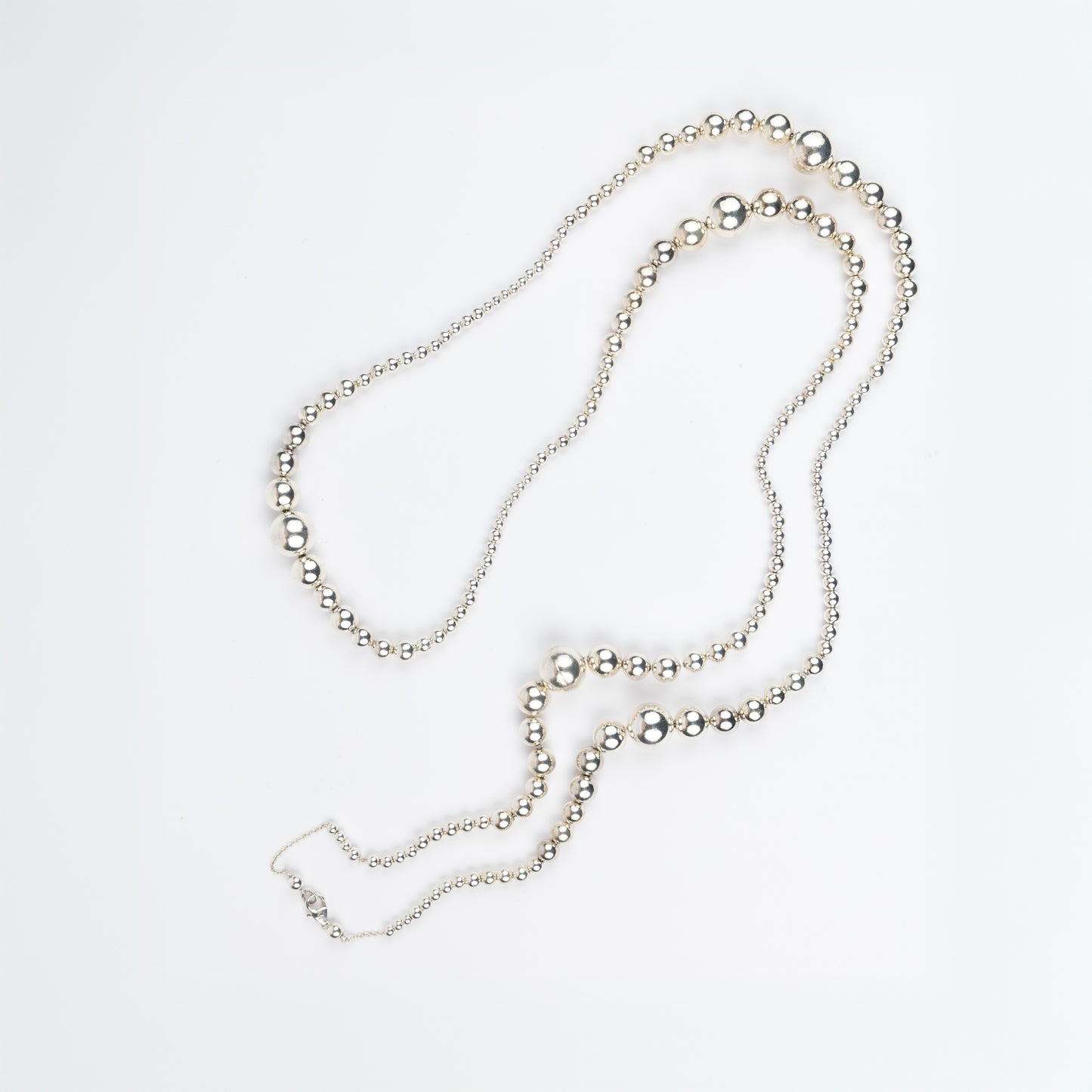 Margot Graduated Silver Bead Necklace