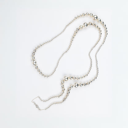 Margot Graduated Silver Bead Necklace