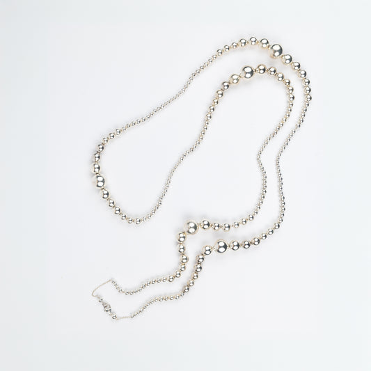 Margot Graduated Silver Bead Necklace