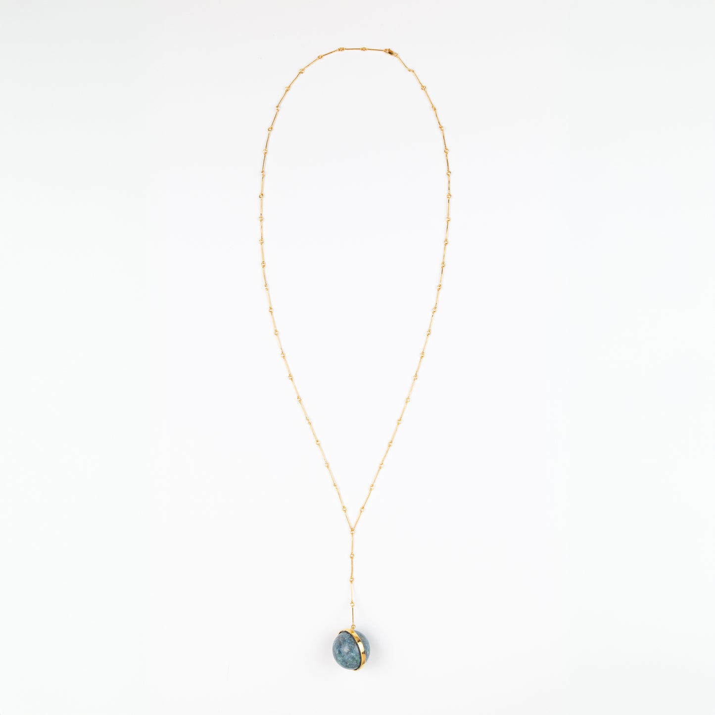Lariat Pendant Necklace with Spinning Stone