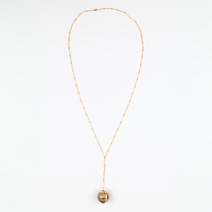 Lariat Pendant Necklace with Spinning Stone