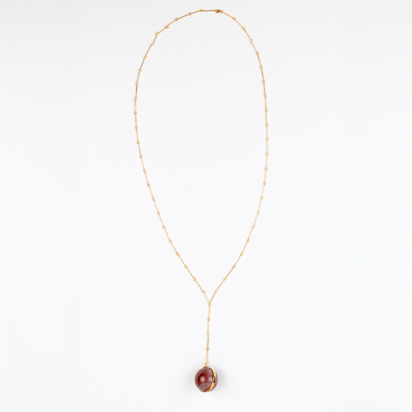Lariat Pendant Necklace with Spinning Stone