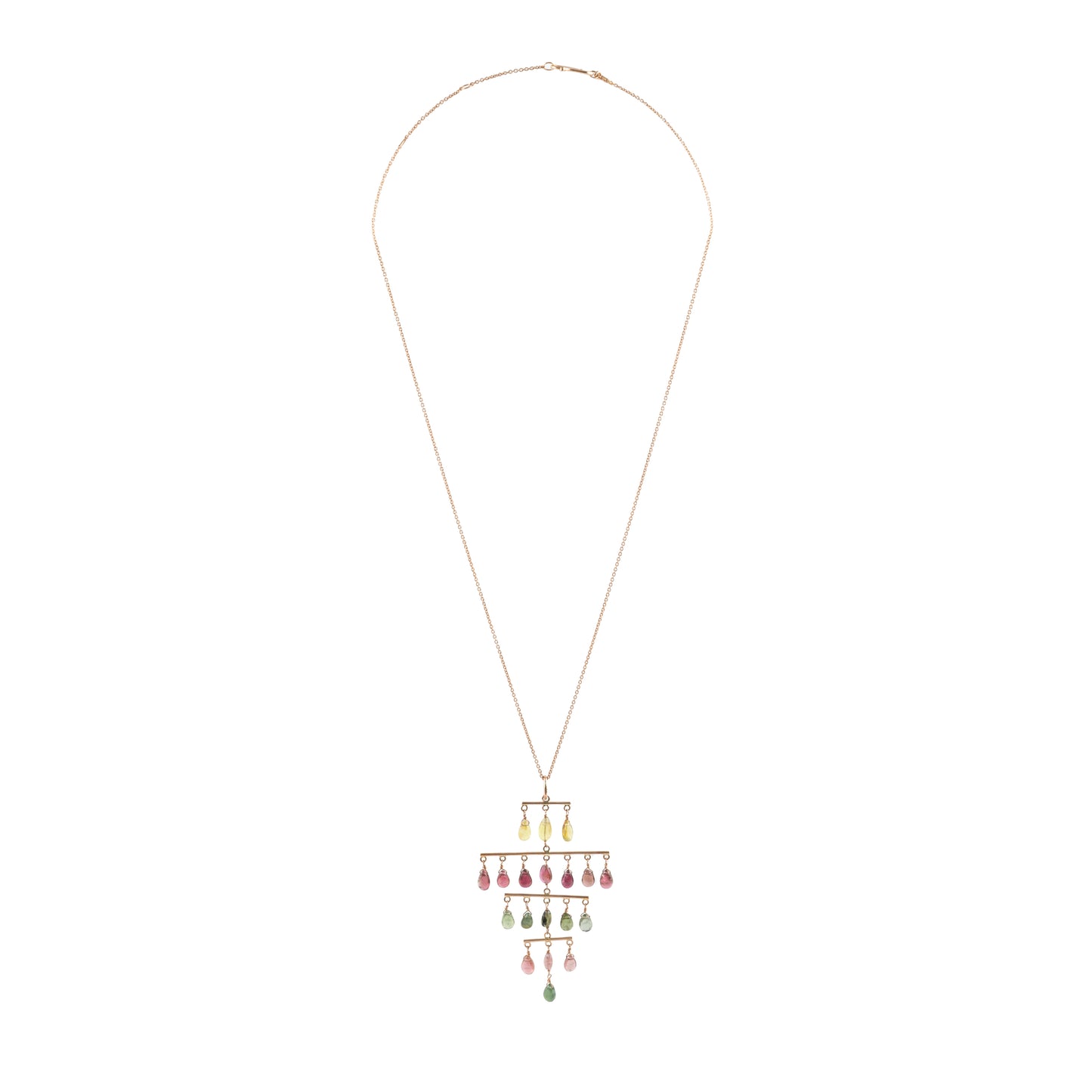 Alexandra Rose Gold Bar with Gems Necklace