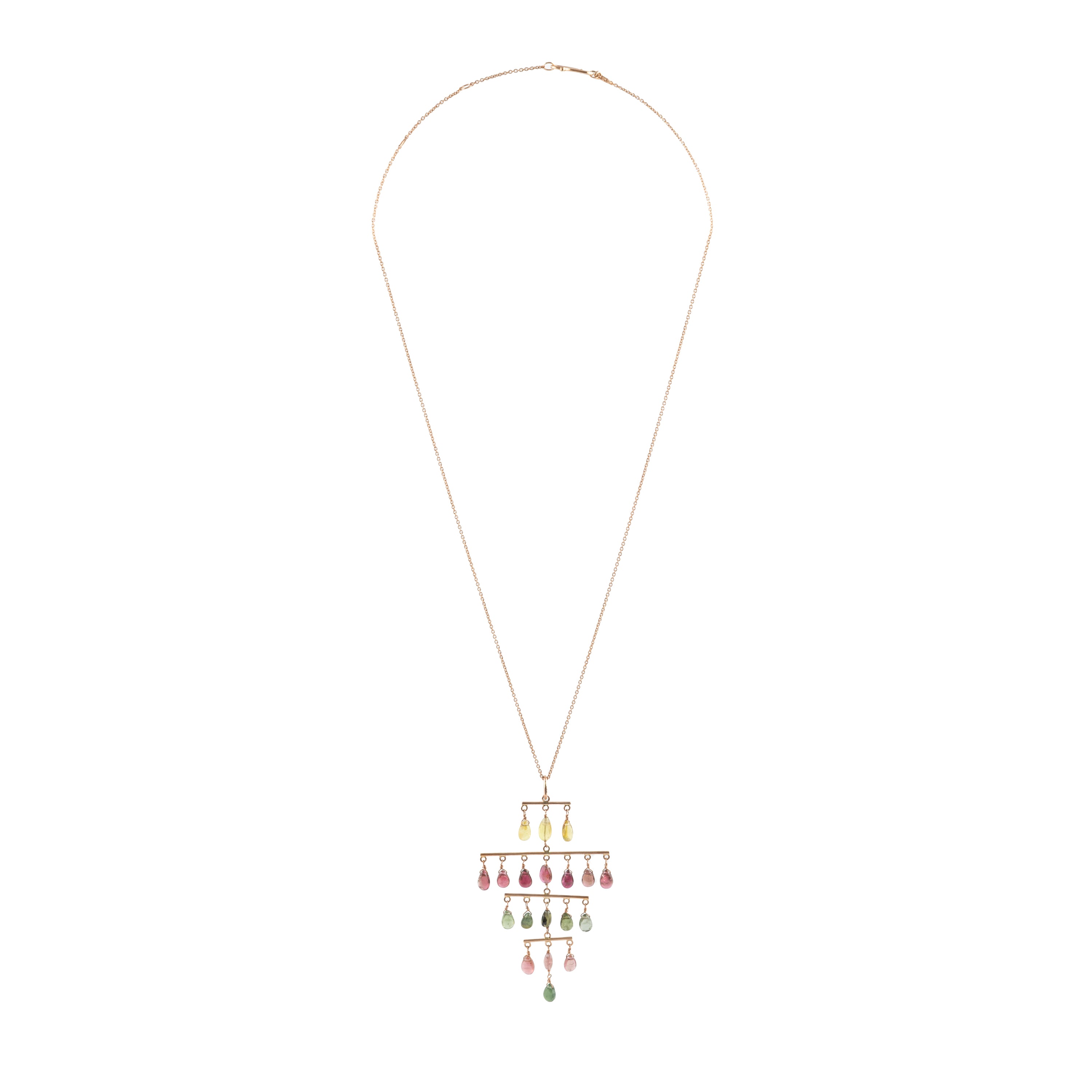 Alexandra Rose Gold Bar with Gems Necklace