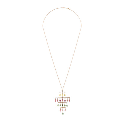 Alexandra Rose Gold Bar with Gems Necklace