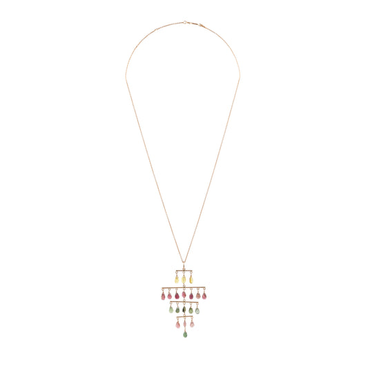 Alexandra Rose Gold Bar with Gems Necklace