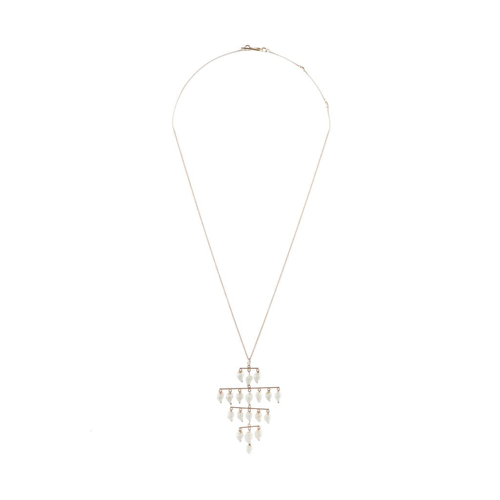 Alexandra Rose Gold Bar Shell Necklace