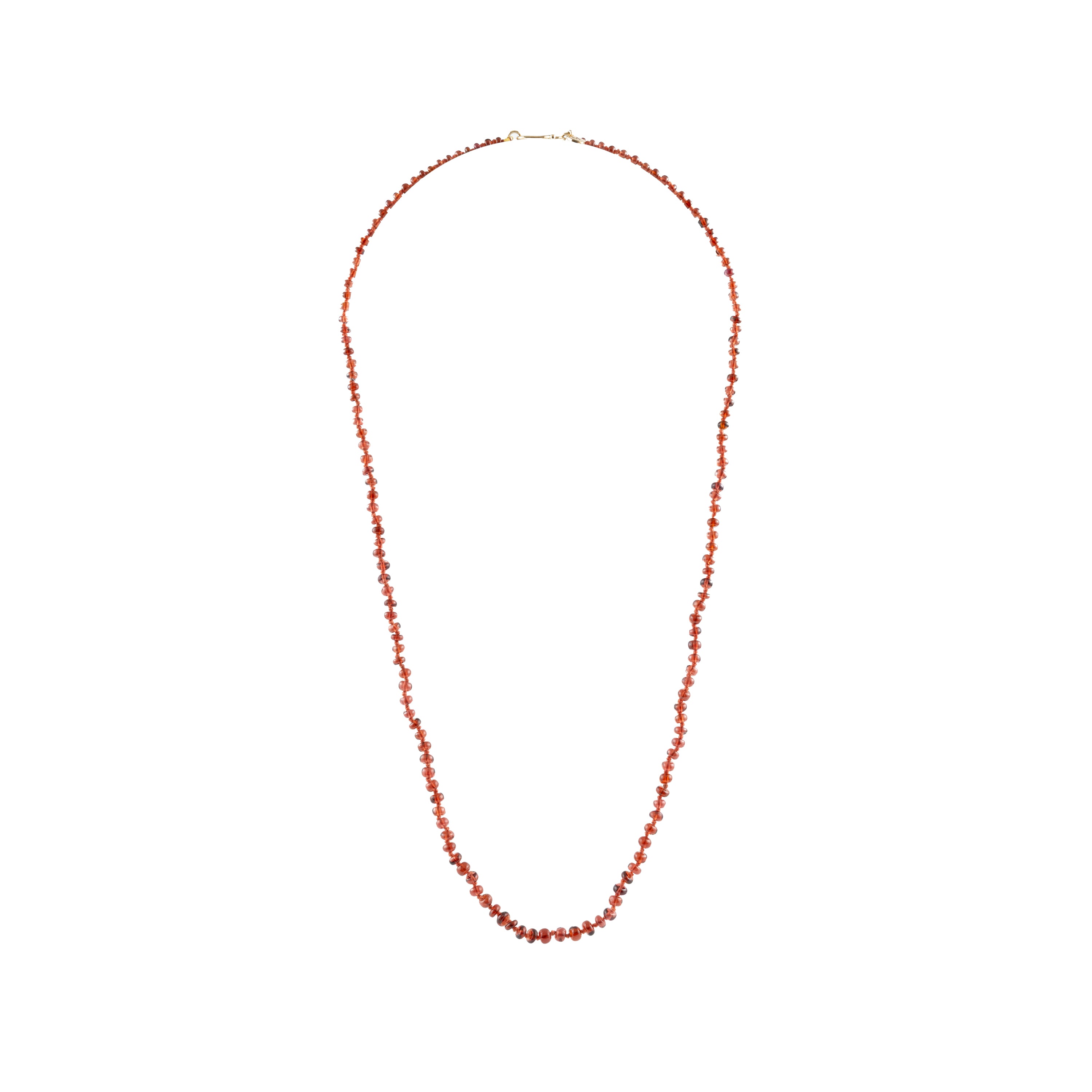 Square Garnet String Necklace