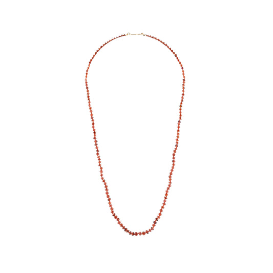 Square Garnet String Necklace