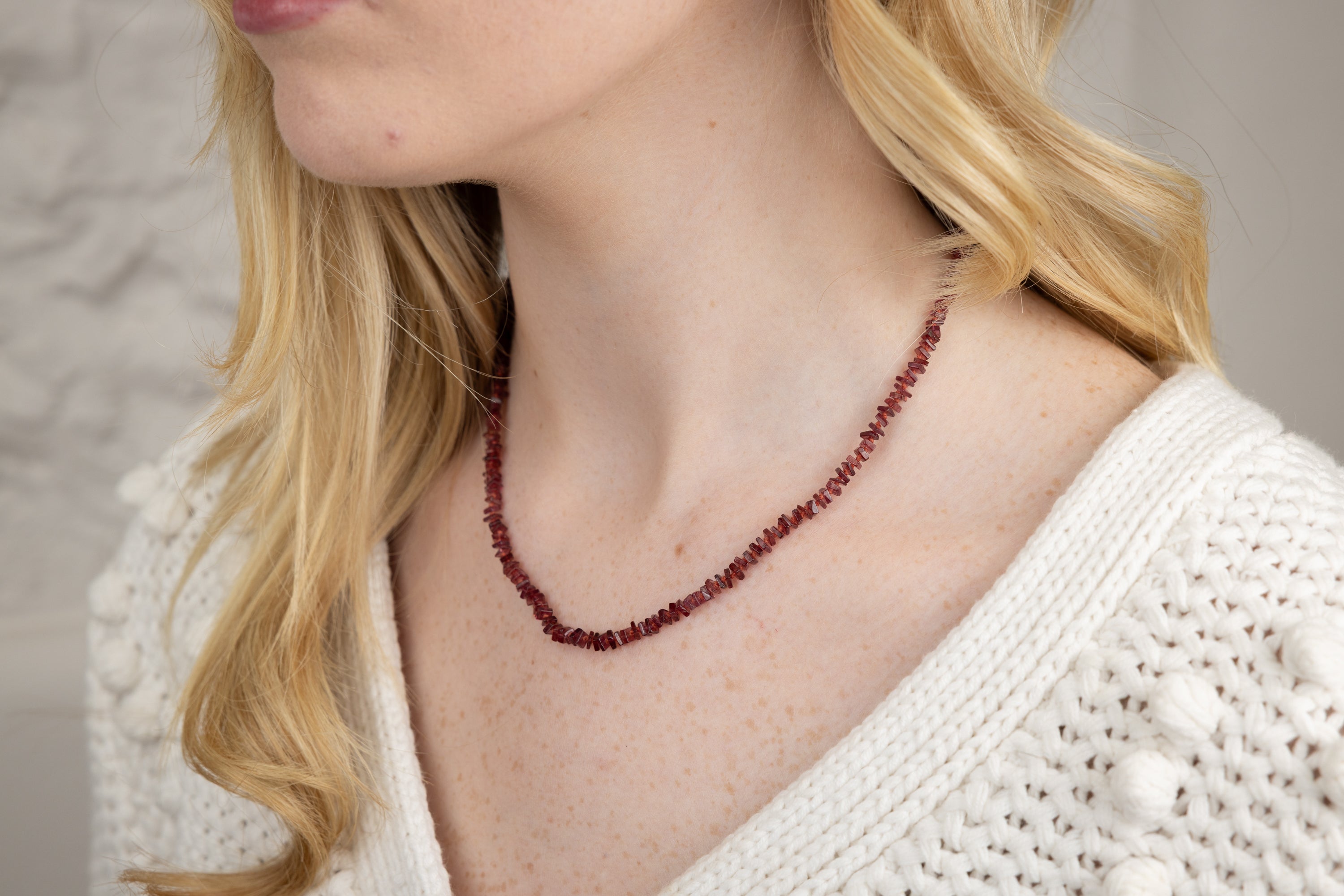 Round Garnet Necklace